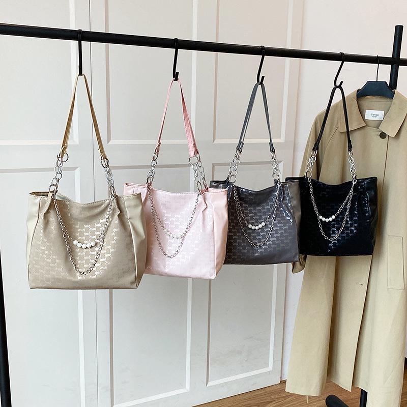 Women's New Pearl Chain Tote – Fashionable Large Capacity Handbag
