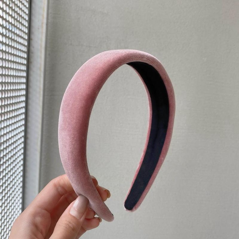 3CM Autumn Winter Soft Velvet Cloth Sponge Padded Hairband for Women Girls Casual Shopping Face WashingDress Up Hair Accessories