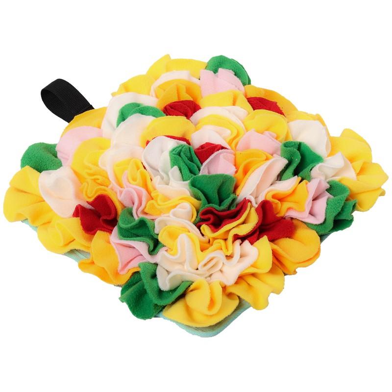 Interactive Dog Snuffle Mat With Treat Dispensing Design Durable Fleece Toy Mental Stimulation Stress Relief