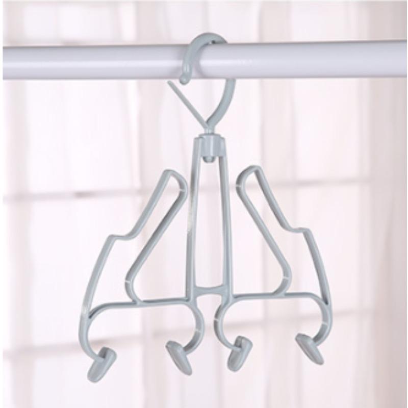 1 Stück Winddichtes Doppelschicht-Schuhregal - Langlebiges Kunststoff Multifunktionales Outdoor-Balkon Trocken- & Lagerregal mit Rutschfesten Haken