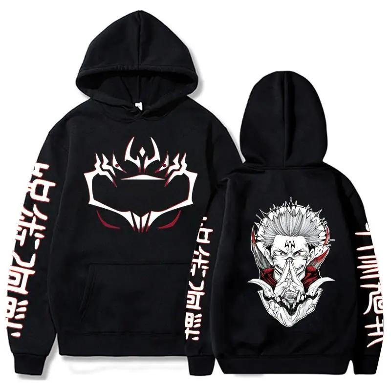 Fashion Anime Jujutsu Kaisen Long Sleeve Casual Hoodies Ryomen Sukuna Printed Men Women Fashion Sweatshirt Clothes