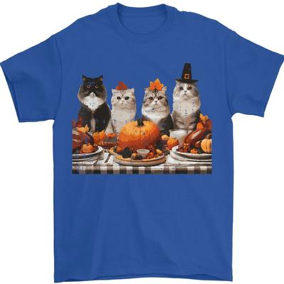 Thanksgiving Cats Dinner Feast Vintage Fall Design Unisex T-Shirt