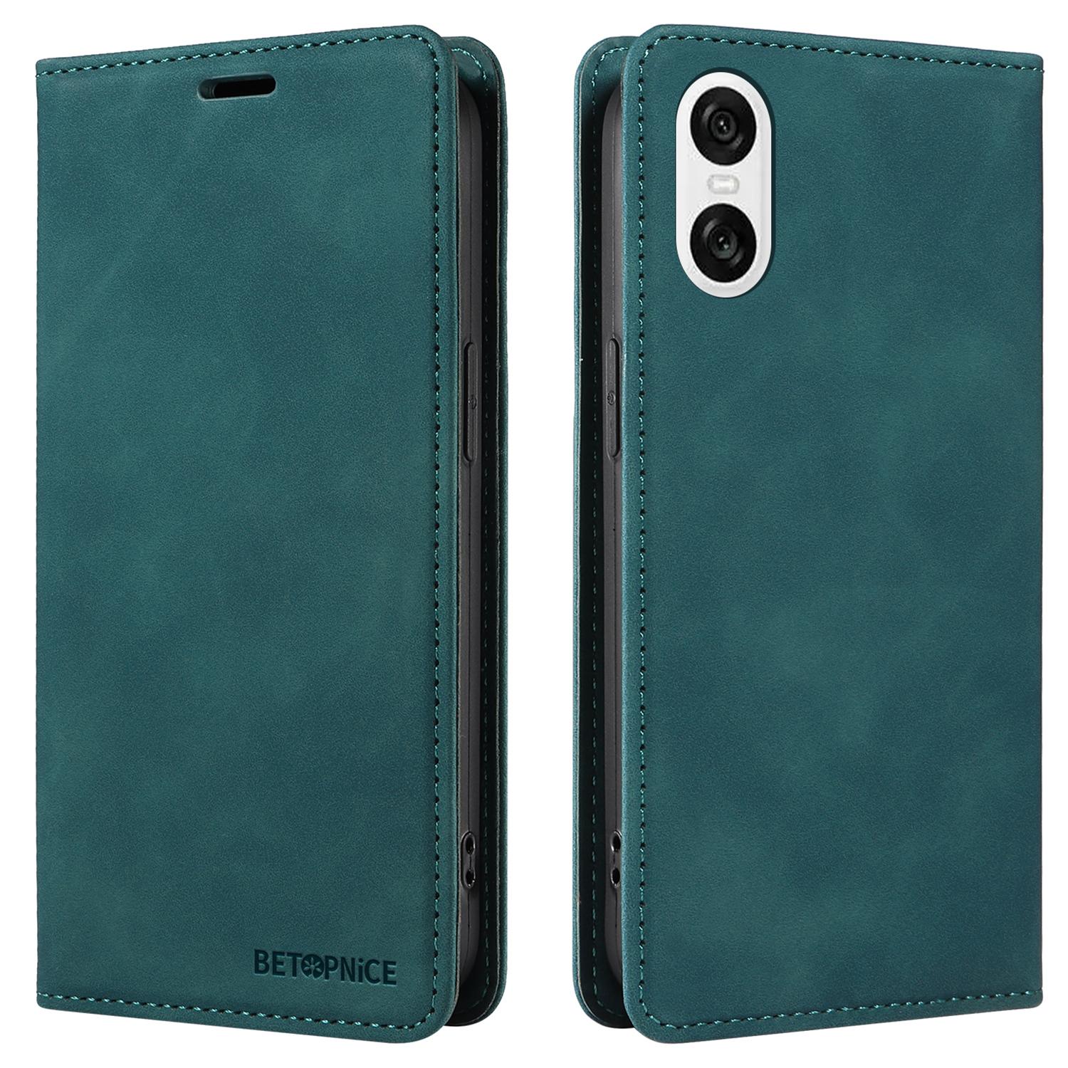 

BETOPNICE 003 для Sony Xperia 10 VI чехол кожаный чехол для телефона с прочной магнитной застежкой Green