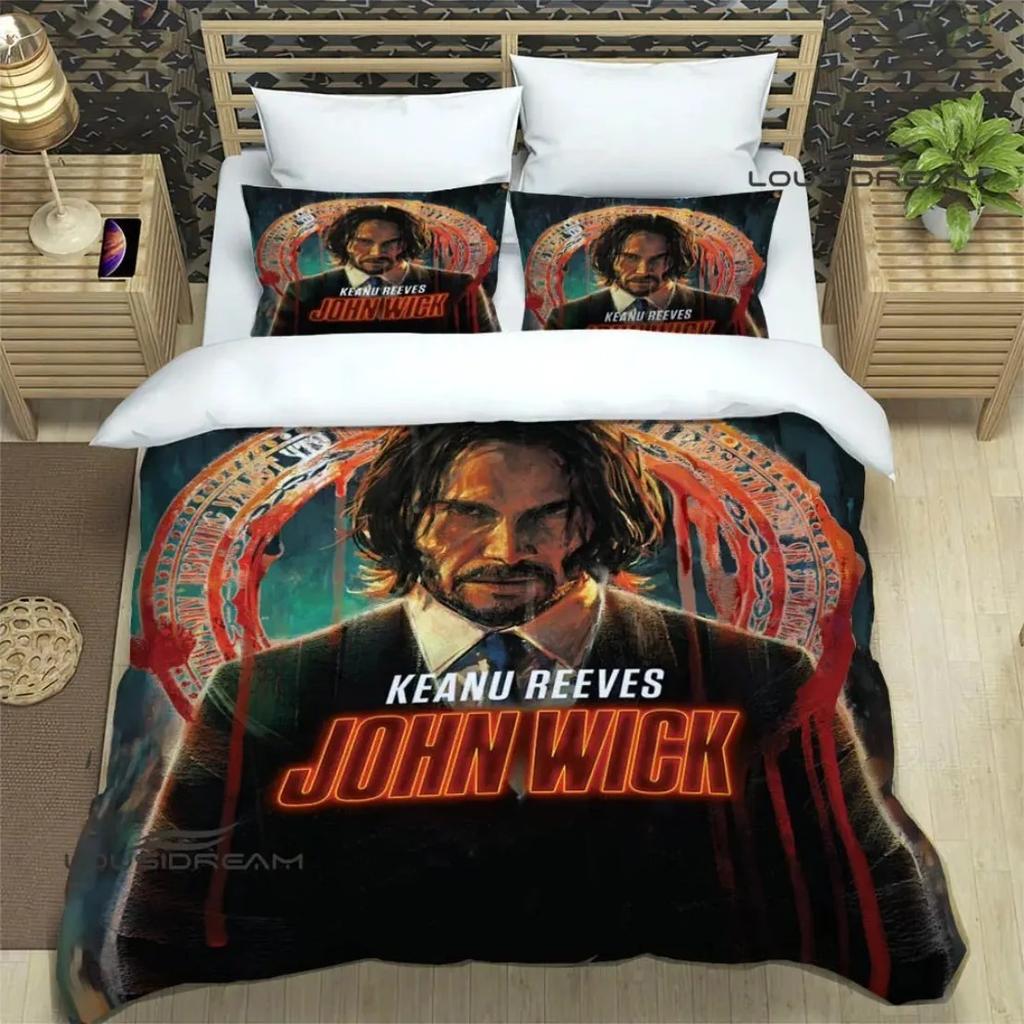 Movie John Wick Beding Set For Bedrom Soft Modern Bedspreads Comefortable Children Kids Soft Duvet Cover Comfortable Quilt Cover And Pilowcase