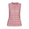Womens Lightweight Down Vest Short Puffer Sleeveless White Duck Inner Layer V-Neck Round Neck Dual Wear