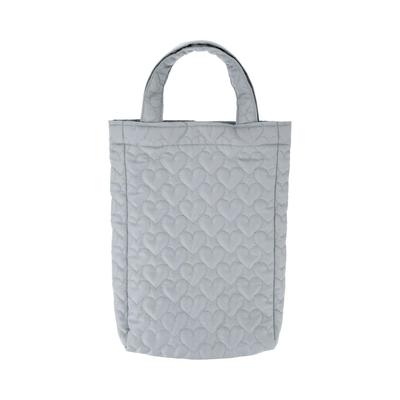 KIYOHARA Hausschuhe Herz Quilt 19cm B x H x 5cm T Mädchen Etui, Design, Grau, Leichtgewicht, 81g, 31.5cm (NRF05-SB)