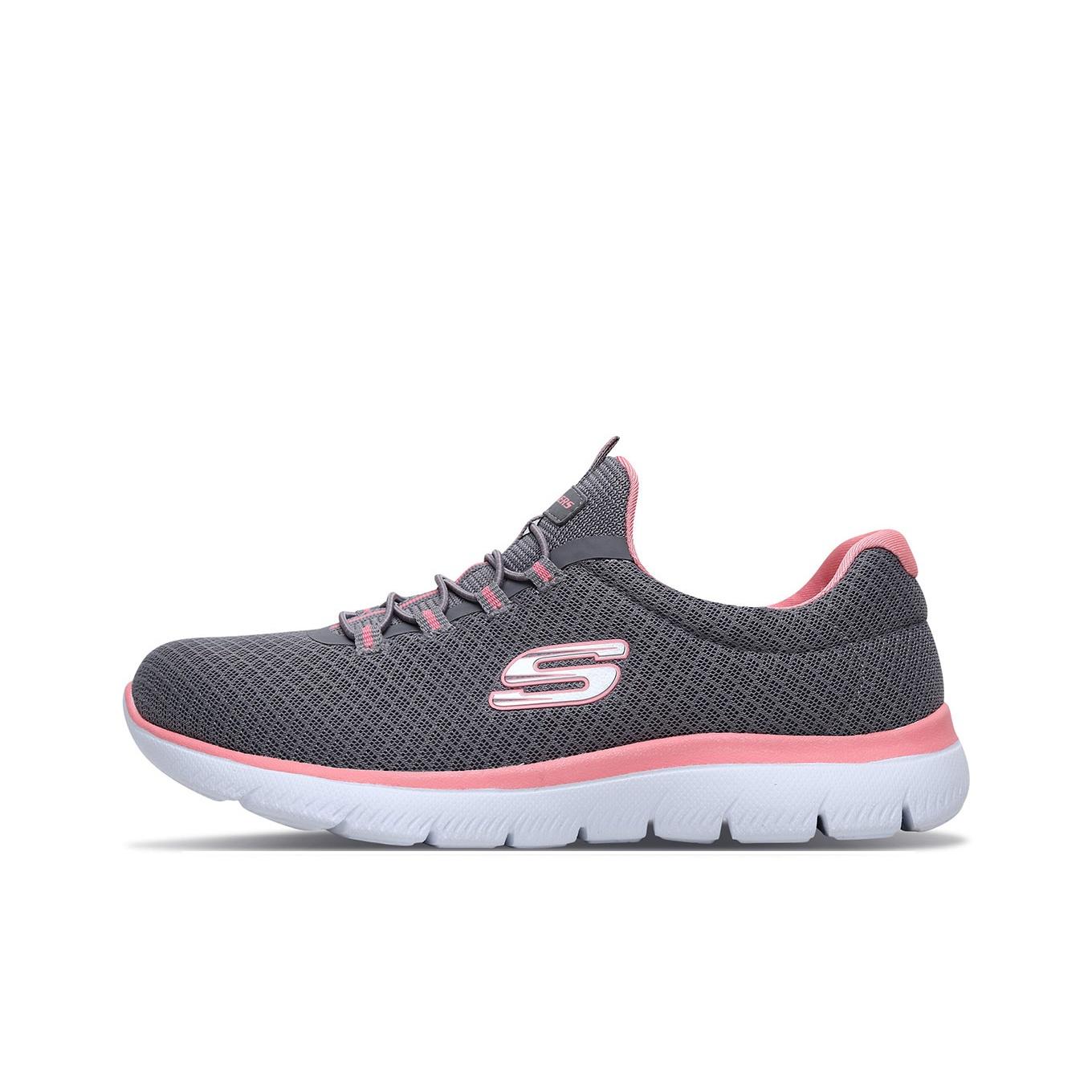 Skechers Women's Gray/Pink Summits Lightweight Shock Absorbing Athletic Shoes Sneakers 12980-Gypk Cm