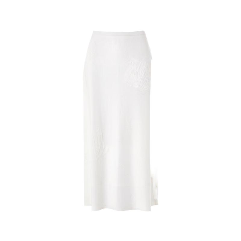 Langzi Jacquard Knit H-Line Sequin Skirt L