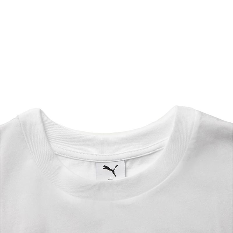 Puma Logo Round Neck Fashion Versatile Short Sleeve T-Shirt Unisex T-Shirts White 634162-02