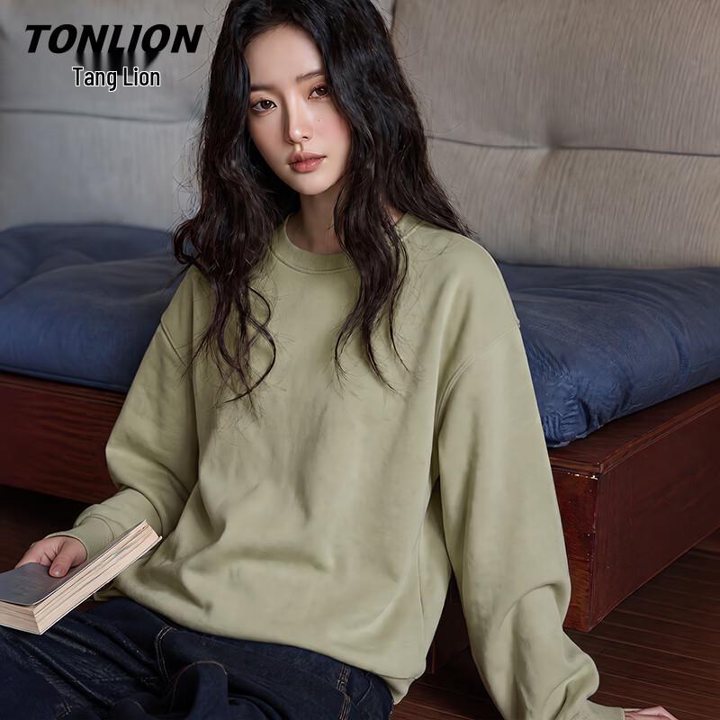 TonLion Women's Casual Long-Sleeve Crewneck Sweatshirt