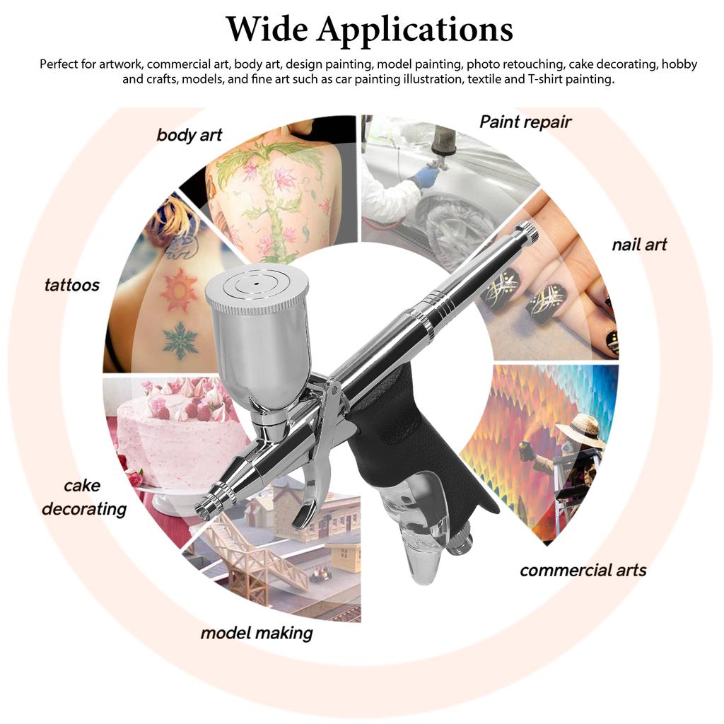 Aerografo professionale multiuso da 0,3 mm per modellismo di auto, trucco fai da te, pittura per unghie, torta