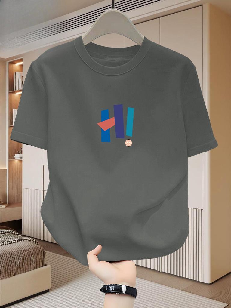 2026 Summer New Style Unisexs Pure Cotton Tshirt Street Casual Fashion Soft And Comfortable Breathable Simple Pattern Print