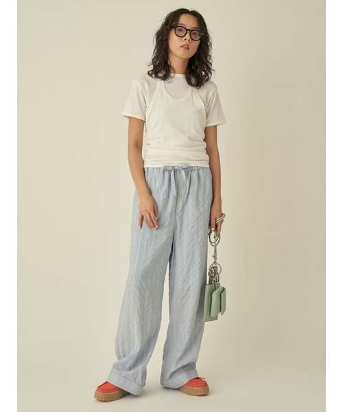 Emi LBLU Women's Semi-Sheer Pajama-Like Pants, 13WFP251070,