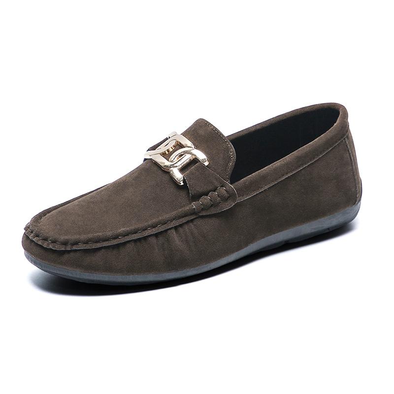 Classic Retro Green Men's Loafers Shoes Flats Handmade Suede Moccasin Casual Shoes Men Slip-on Driving Footwear mocasines hombre