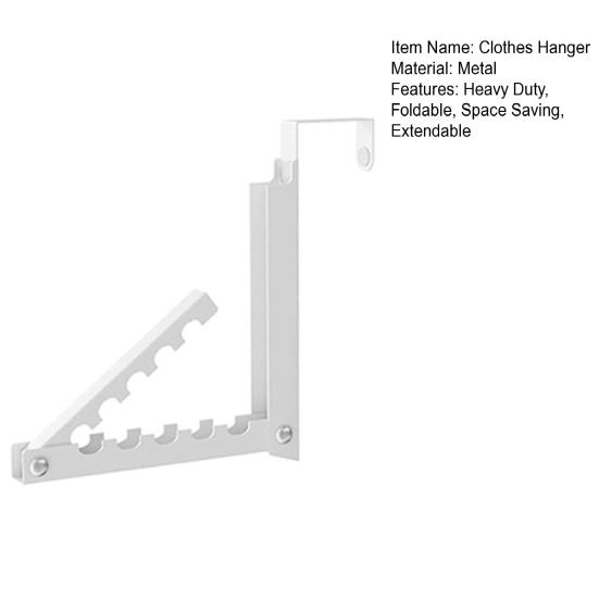 Over Door Clothes Hanger with 10 Ridges Foldable Over The Door Drying Rack Non-Slip Over Door Hooks for Clothes