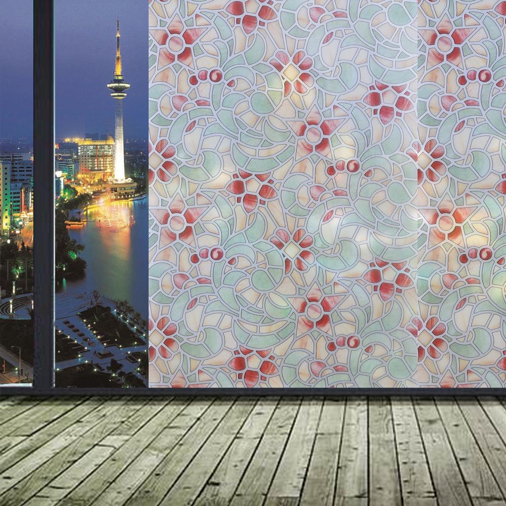 Color Glass Paste Printing Glass Film Stickers Bathroom Glass Door