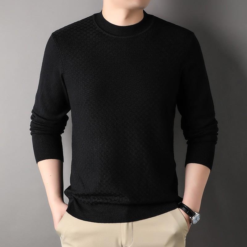 Men’s Slim Fit Solid Mock Neck Knit Sweater