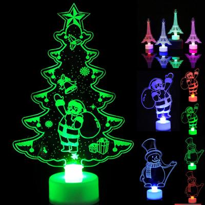 Santa E-iffel Towers LED Acryl Bunte Lichtplatte Tischlampe Weihnachtsdekoration