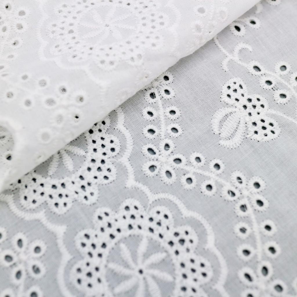 Wave Edge Hollow Cotton Embroidered Lace, Bead Curtain Children'S Cheongsam Hanfu Dress Lace Accessories Wide 34Cm