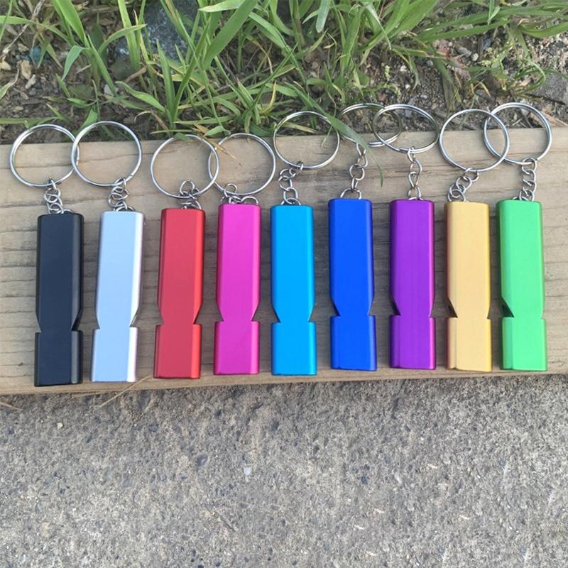 Portable Aluminum Safety Whistle Outdoor Hiking Camping Survival Emergency Key