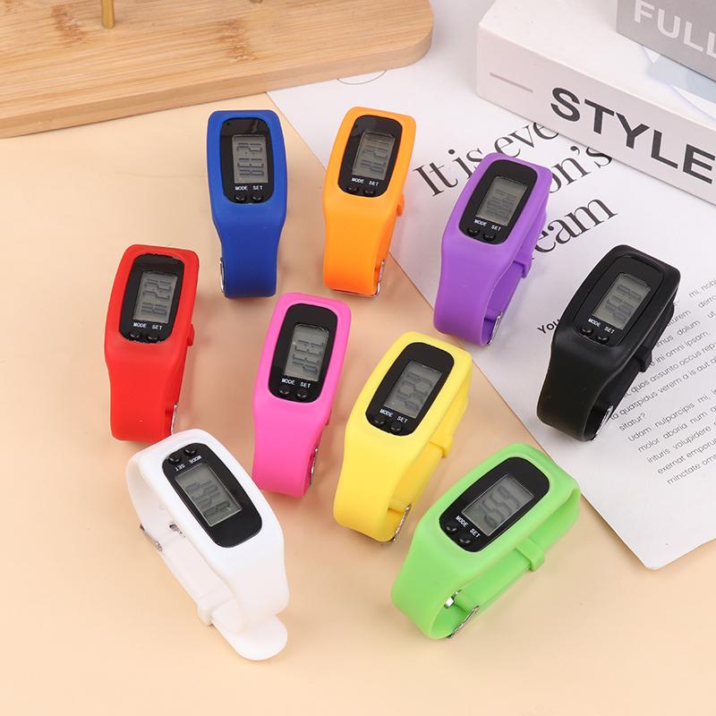 Led Pedometer Bracelet Step Counter Watch 12/24H Time Display Step Counter Watch Silicone Step Tracker Fitness Watch