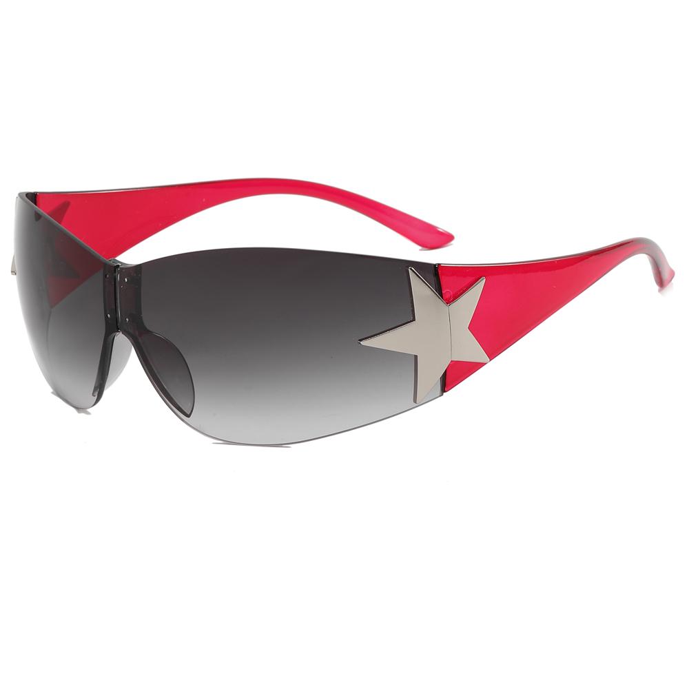 Superhot Eyewear 28761 Fashion 2023 Sun Glasses Oversized Rimless Shield Y2K Star Sunglasses