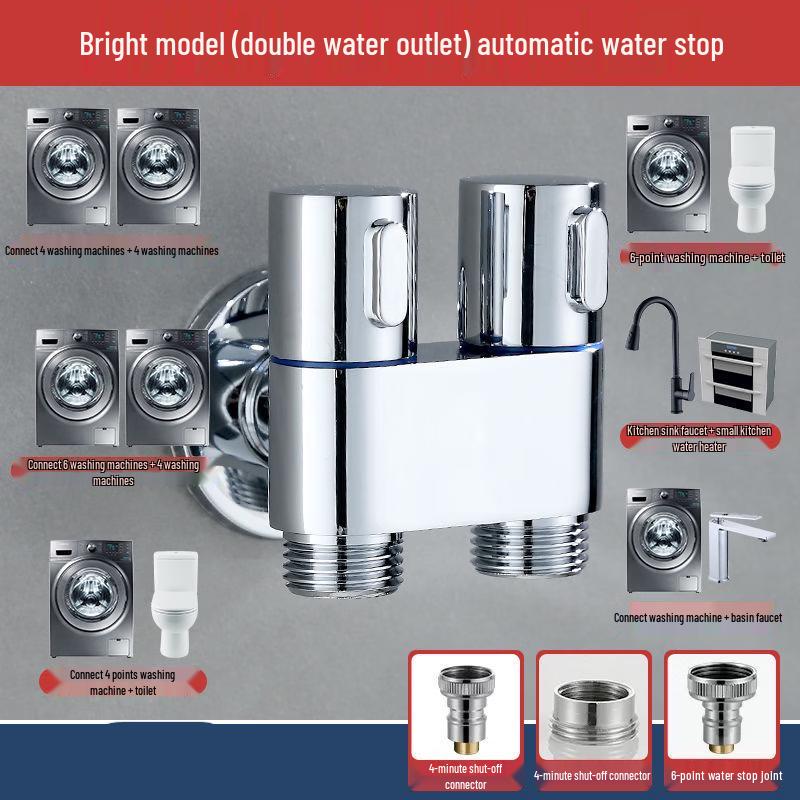 TLXT Washing Machine Faucet Connector with Auto Shut-off