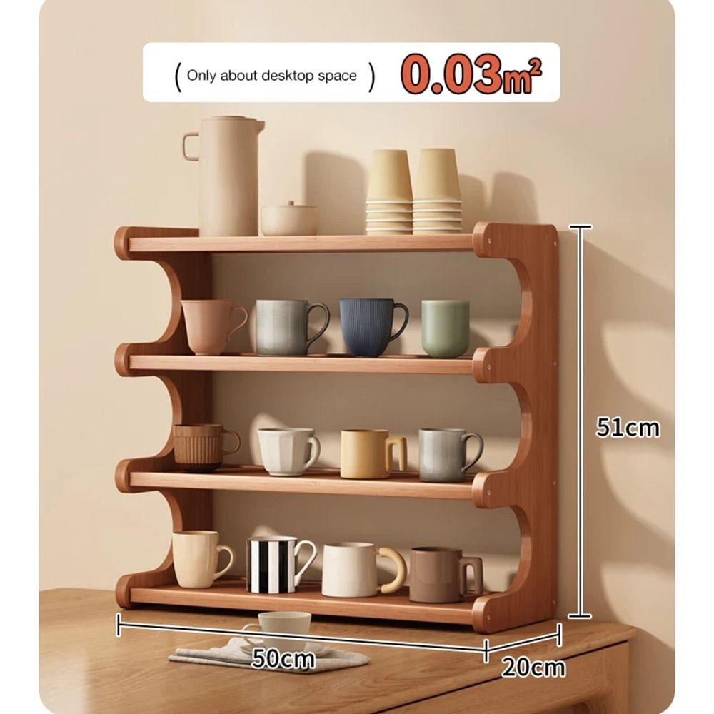 Space-saving Wood Tabletop Stand Compact Simple Shoe Organizer Practical Desk Bookshelf  Seasoning