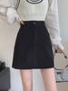 2023 Women's High Waist Brown Corduroy A-Line Skirt - Autumn/Winter Slim Fit for Petite Figures