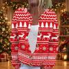 Women's Christmas Print Knit Cardigan Button Front Long Sleeve Sweater Coat for Holiday