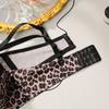 Leopard Print Plus Size Bra with Feminine Feel Gathered Bra with Steel Rims Lingerie