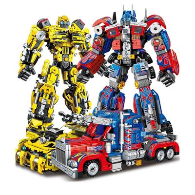 Deformacja techniczna ciężarówki roboty Optimus Prime samochód pszczoła cegły kreatywne zabawki prezenty dla dzieci klocki Robot 2w1