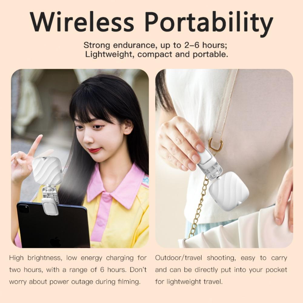 Portable Mobile Phone Fill Light Rechargeable 3Modes Adjustable LED Lamp Clip On For Phone Laptop For Vlog Live Streaming Selfie