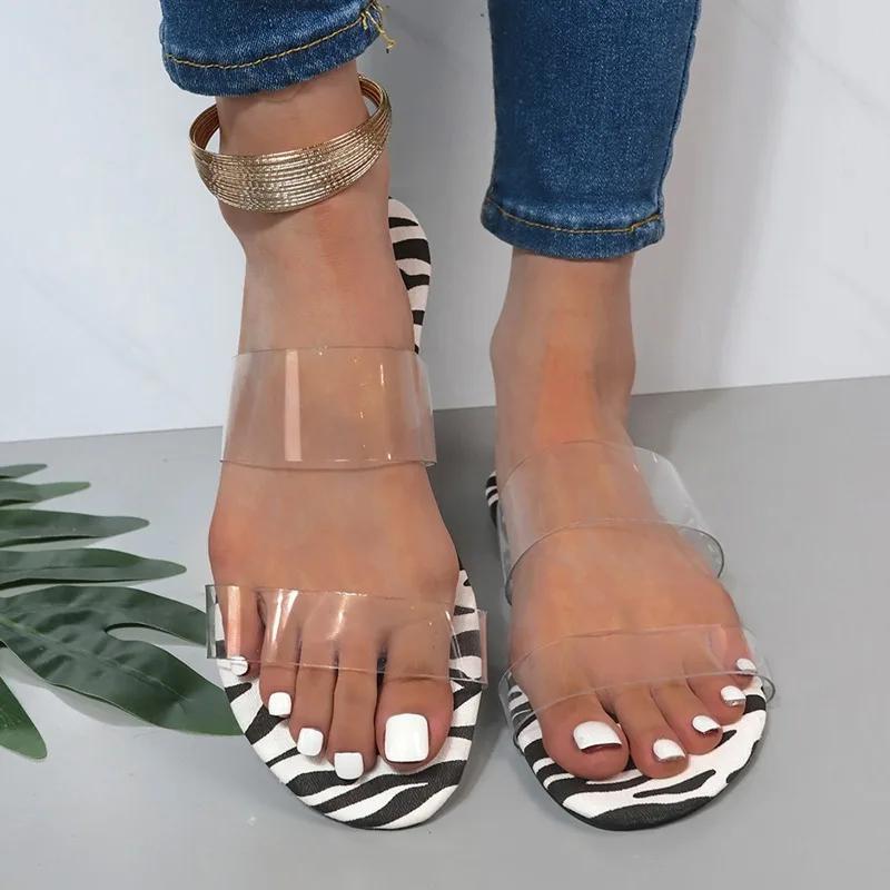 

Женская обувь с открытым носком, женские тапочки, модные повседневные тапочки с квадратным носком, женские летние тапочки больших размеров на плоской подошве 42