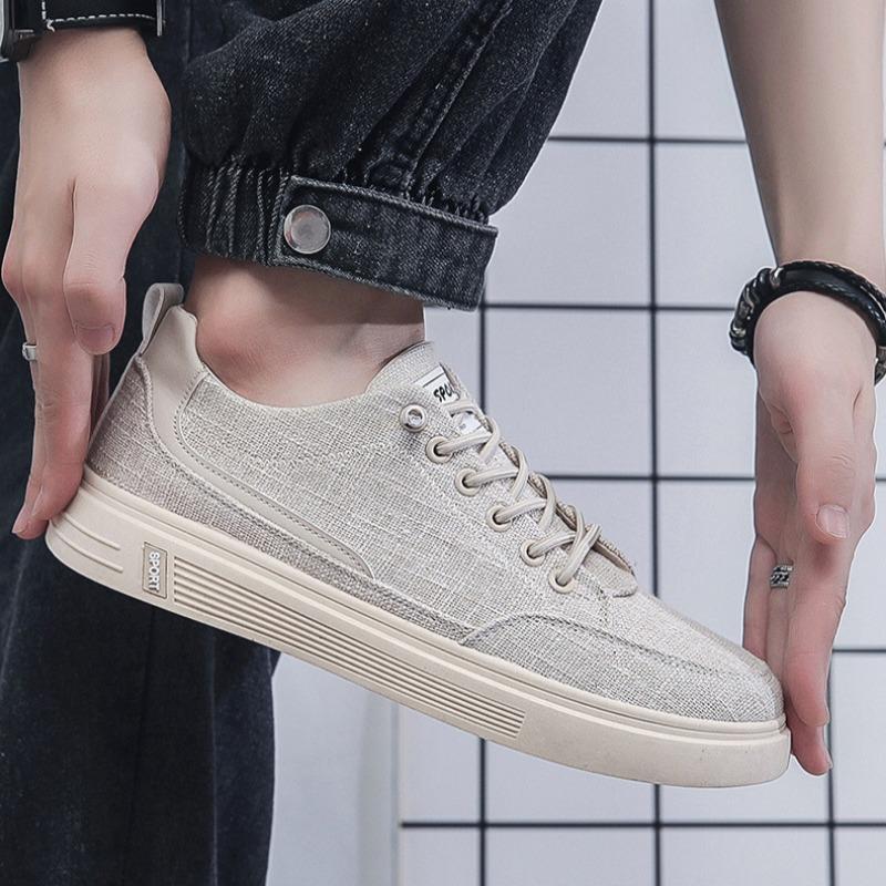 New Men Canvas Shoes Spring Summer Fluff Comfortable Casual Sneakers Jogging Flats Shoes Outdoor Walking Shoe Hot Sale 2024 Plus