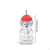 Bear Glass Cup Juice Glasses Clear Novelty Adorable Versatile Beverage Container with Lid for