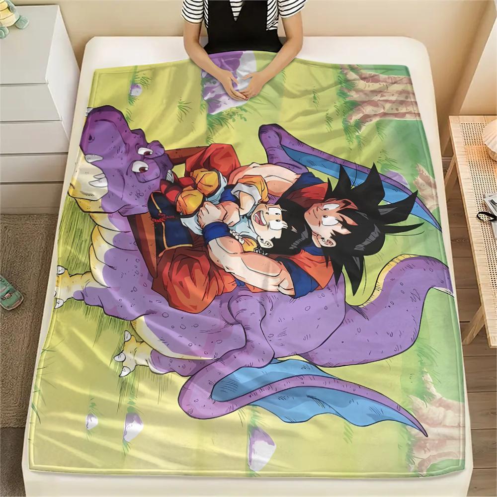 Dragon Ball character Print Flannel Blanket High quality Comfortable for All Seasons Home Decor Warmth and Comfort Perfect for Christmas Gifts