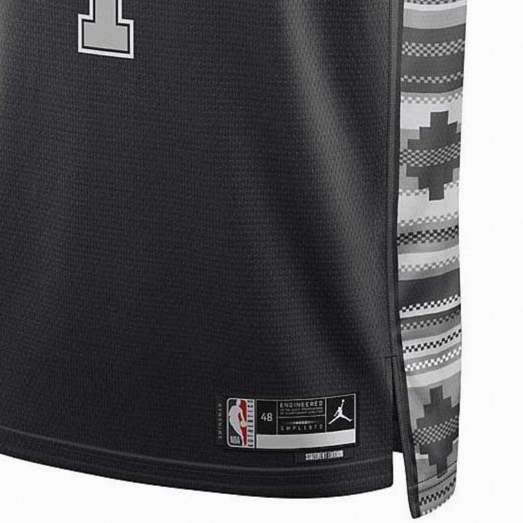 Jordan NBA Victor Wembanyama Spurs 1 Limited Edition SW Jersey Unisex Jersey Black Light-Silver DO9543-014