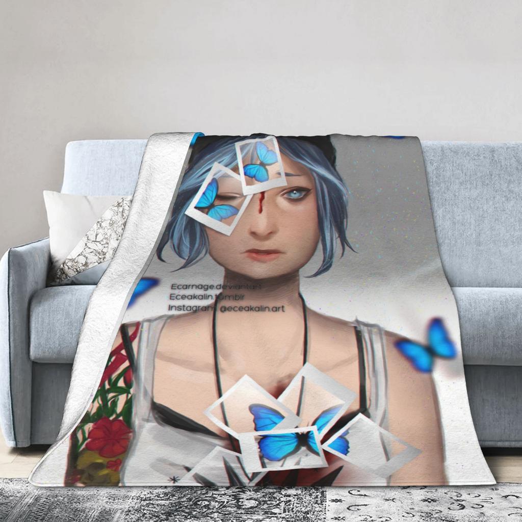 Life Is Strange Flannel Blanket Winter Super Warm Bedding Throws for Girls Boys Couch Chair Graphic Bedspread Sofa Bed Cover