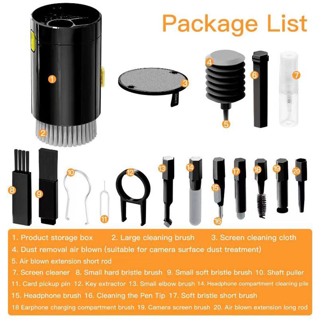 20 In 1 Electronics Cleaning Kit Tool, Laptop Screen Keyboard Cleaner Kit, with Blower & Screens Cleaners Spray