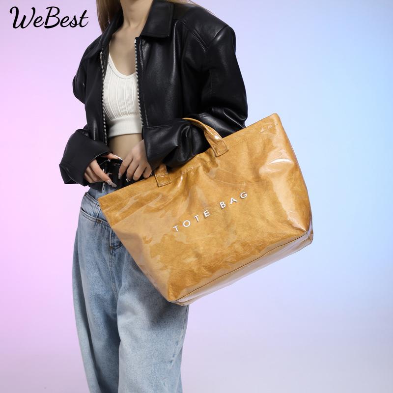 

Korean Print Letter Tote Bag 34*15*30 коричневий