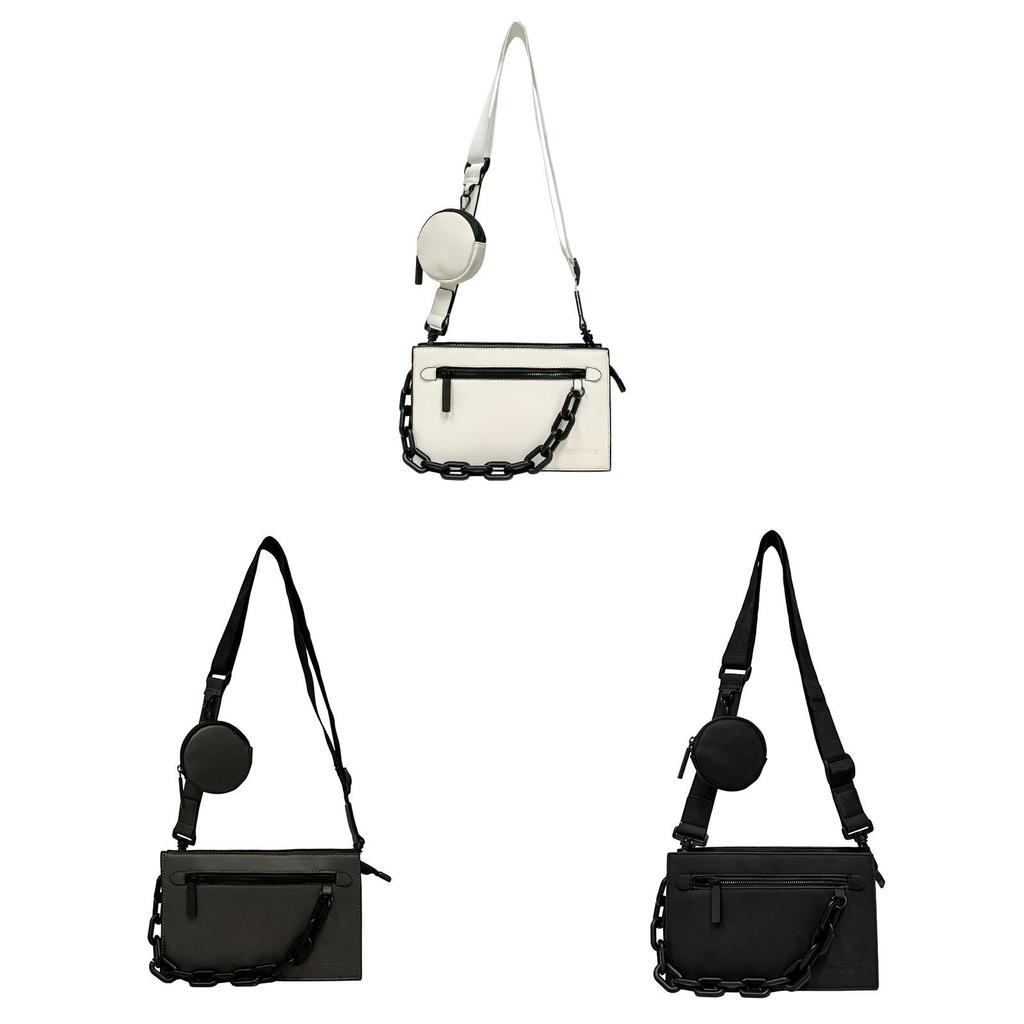 Men Casual Shoulder Bag With Nylon Material And Chain Design For Street Style Daily Use