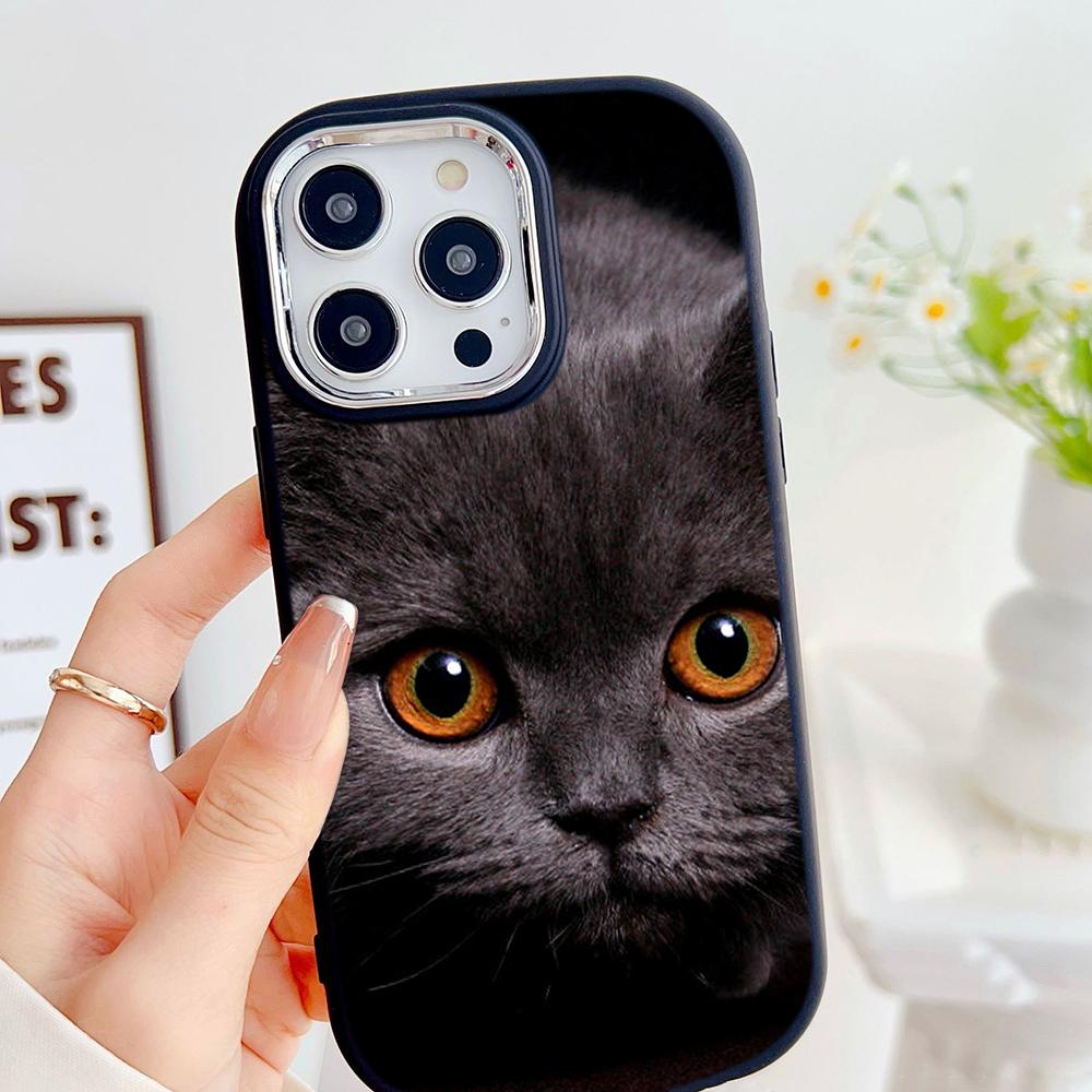 LZ3 Black Cat Green Eyes Soft Phone Case for Samsung S24 Ultra S23 Plus S21 FE A16 A54 A52 A06 Infinix Hot 40 30i Lens Protection Shockproof Cover