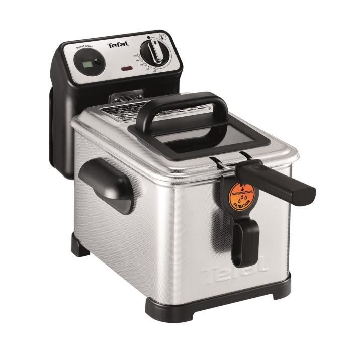 TEFAL Friteuse Huile Semi-professionnelle, 2400 W, 3 L (jusqu'à 4 Pers), Filtre Breveté, Thermostat Réglable, Filtra Pro FR511170