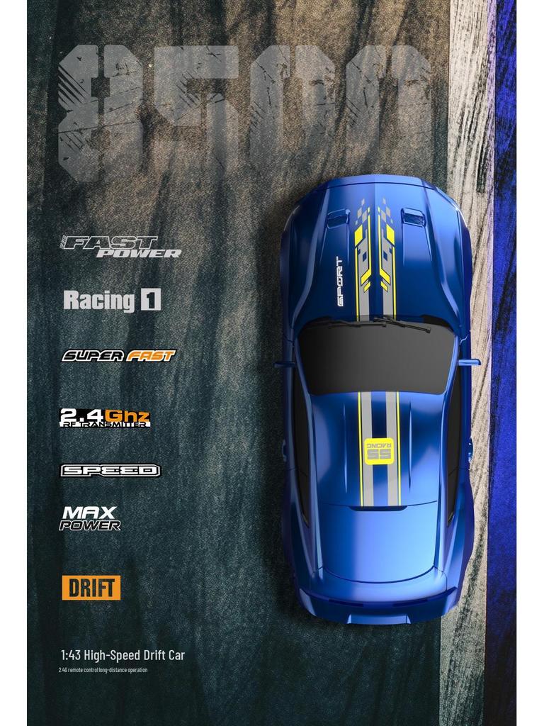 1:43 Remote Control High-Speed Drift Racing Car with Metal Chassis