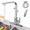 Kitchen 7-shaped Faucet Hot And Cold Water Mixer 360 Degree Rotating Tap Kitchen Sink Faucet with Inlet Pipe