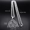 Witch Celtic Knot Triquetra Trinity Hollow Necklace Women Stainless Steel Men Amulet Necklaces Jewelry Nudo De Bruja N3217S03