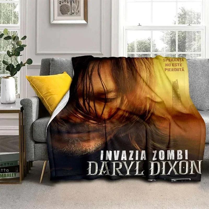 Daryl Dixon Walking Dead Movie Flannel Blanket,Warm and Soft Blanket  For Couch Sofa Office Home Travel Camping Birthday Gift