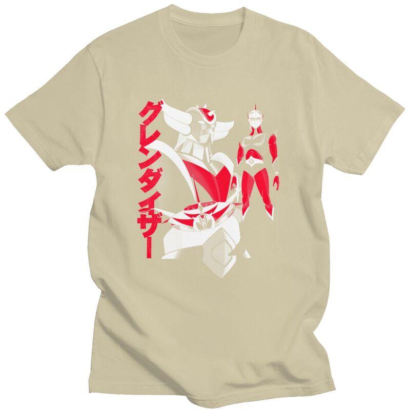 Custom Goldorak Gurendaiza T Shirts for Men Pure Cotton Tee Tops Anime Ufo Robot Goldrake Tshirts ShortSleeve Tshirt Clothes