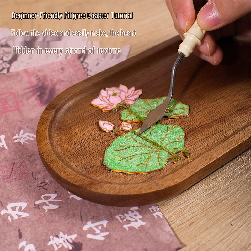 Children's Day Cloisonné Enamel Coaster DIY Kit - Chinese Style Tea Mat for Parent-Child Activities